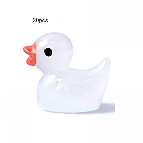 BESTSKY 20 Pack Mini Luminous Resin Rubber Ducks Glow in Dark for Diy Decoration Birthday Party Potted Plants Craft 1.7X1.4Cm