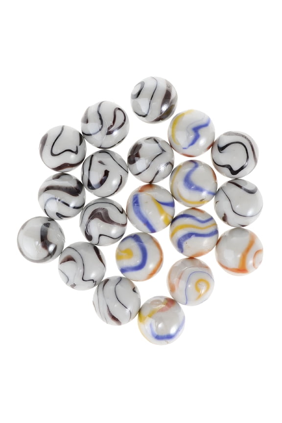 20 Pcs 1 Inch White Glass Marbles, 25mm Porcelain Checkers