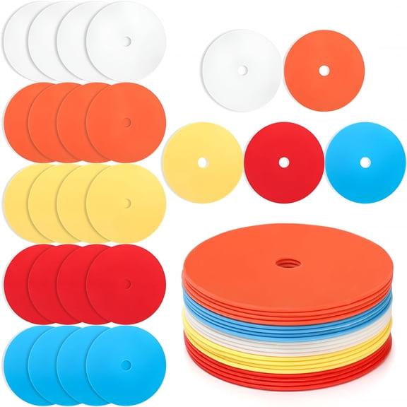 BESTSKY 20 Pcs 6 Inch Flat Cones Spot Markers, Non-Skid PVC Agility Discs