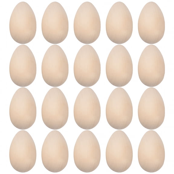 BESTSKY 20 Pcs Unfinished Wooden Eggs for Crafts, 1.3 Inch DIY Blank Wood Easter Eggs for Painting, Kids Art Activities, Spring Home Decor, and Party Favors