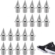 BESTSKY 20 Pieces Cross Country Spikes,1/4inch Track Spikes,Running Spikes and Cross Country,Stainless Steel Replacement Pyramid Spike For Sprint Sports Short Running Shoes and Field Sprint- Silver