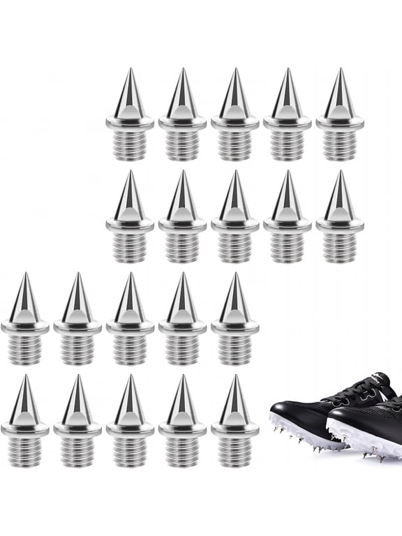 20 Pieces Cross Country Spikes,1/4inch Track Spikes,Running Spikes and Cross Country,Stainless Steel Replacement Pyramid Spike For Sprint Sports Short Running Shoes and Field Sprint- Silver