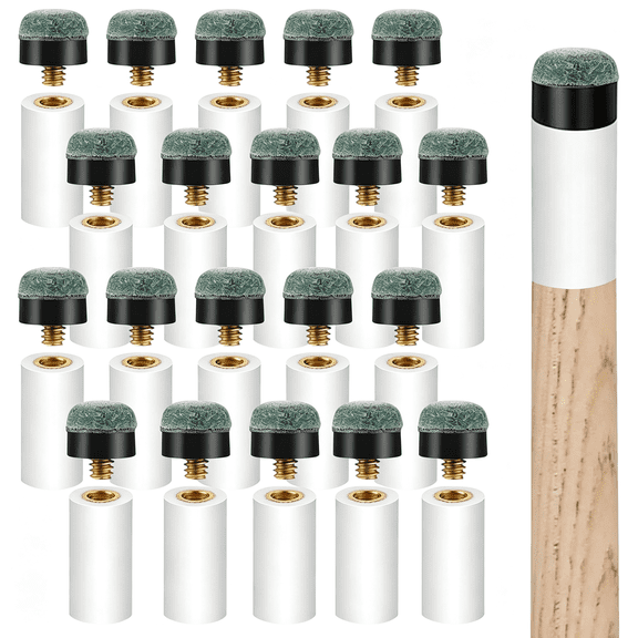BESTSKY 20 Sets Billiard Cues Tips Replacement Kit with White Pool Cue Stick Ferrules,Screw on Pool Cue Tips Pool Stick Tips,12Mm(Blue) Screw on Pool Cue Tips