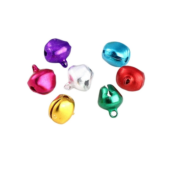 BESTSKY 200 Pcs Bells,Color Coating Jingle Bells,Flat Bell Design Cow Bell,Mixed Color
