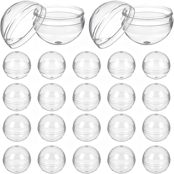 BESTSKY 200Pcs Gumball Vending Machine Capsules Round Shell Balls Plaything Multi-Purpose Plastic Empty Clear Ball Plastic Packaging Ball for Christmas Halloween Easter Prizes Party Favors