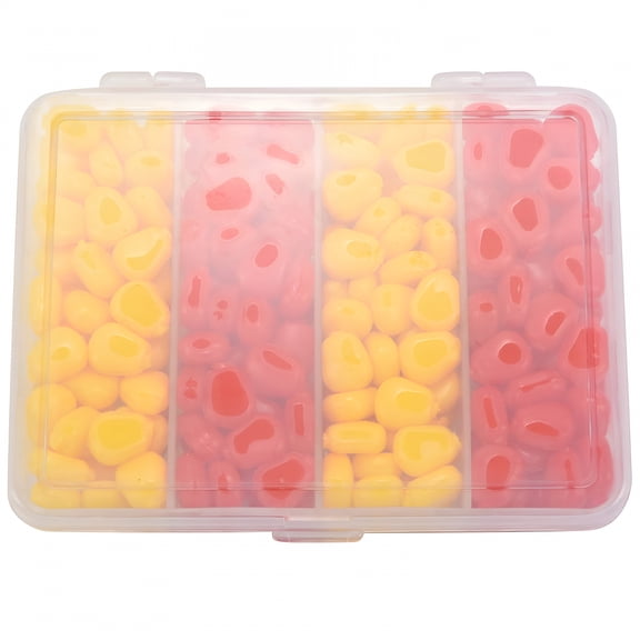 BESTSKY 200pcs/Lot Soft Carp Bait Fishing Set Floating Corn Flavor Artificial Bait Yellow Red with Plastic Box