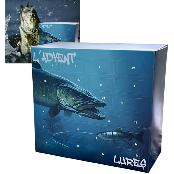 BESTSKY 2025 Fishing Advent Calendar, christmas countdown Fishing Blind Box, Advent Fishing Calendar 2025 For Adults, Fishing Lures Kit, Fishing Lures Advent Calendar