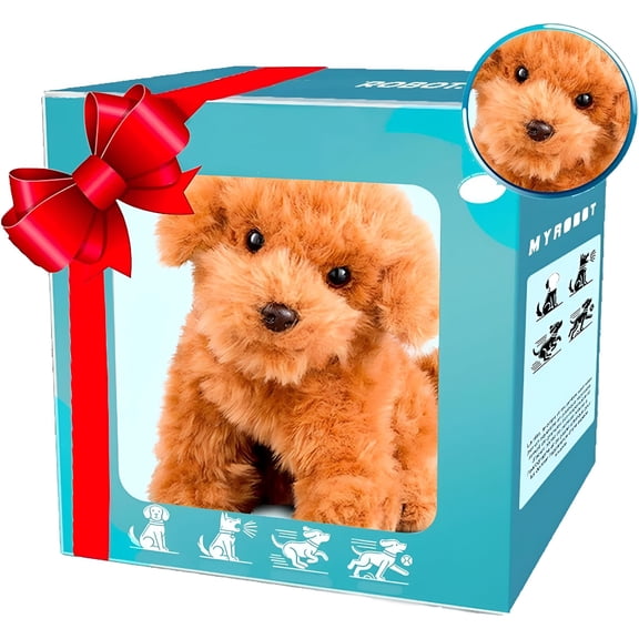 BESTSKY 2025 New Robot Dog That Acts Like a Real Puppy Walking Stuffed Dog, Walking, Barking, Tail Wagging