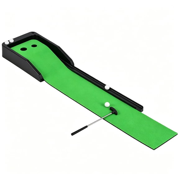 BESTSKY 2026 New 1 Set Golf Putting Mat with Ball Compact Size Non-Slip Golf Putting Trainer Carpet Training Equipment for Golf Lover