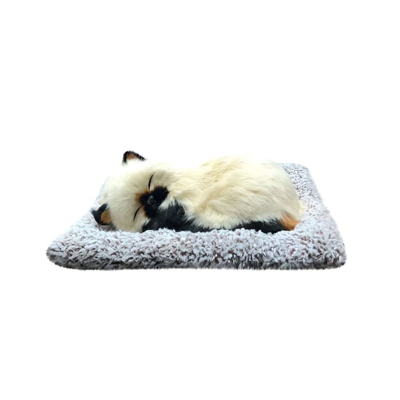 BESTSKY 2026 New 10.6*7.5In Plush Lifelike Pet Doll Toy,Realistic Dog Cat Stuffed Breathing Sleeping Animal with Mat Birthday Gifts for Kids Boys Girls for Playtime,Gift,Bedroom,Travel,Classroom