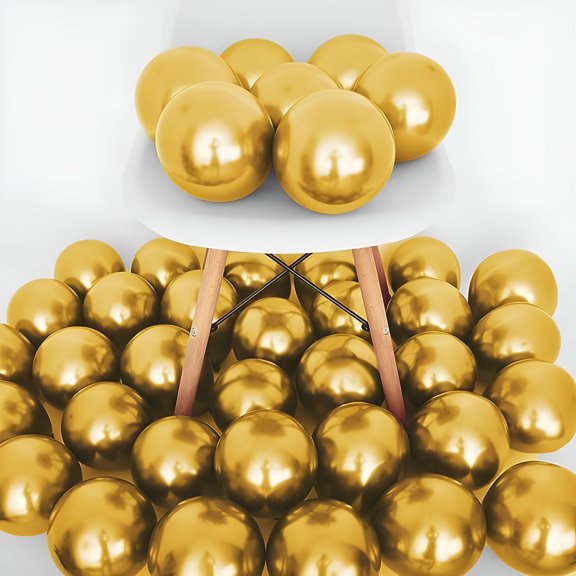 BESTSKY 2026 New 100 Pcs 5 Inch Metallic Gold Balloons,Chrome Gold Balloons for Baby Bridal Shower Gold Birthday Graduation Party Decorations for Birthday,Baby Shower,Bridal Shower,Graduation