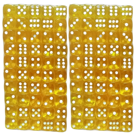 BESTSKY 2026 New 100Pcs Dice Set Break-Resistant Square Corner Dice Super Thick Unbreakable Pet Material Square Corner Dice for Board Games Role-Playing Games Teaching Party Games Gambling