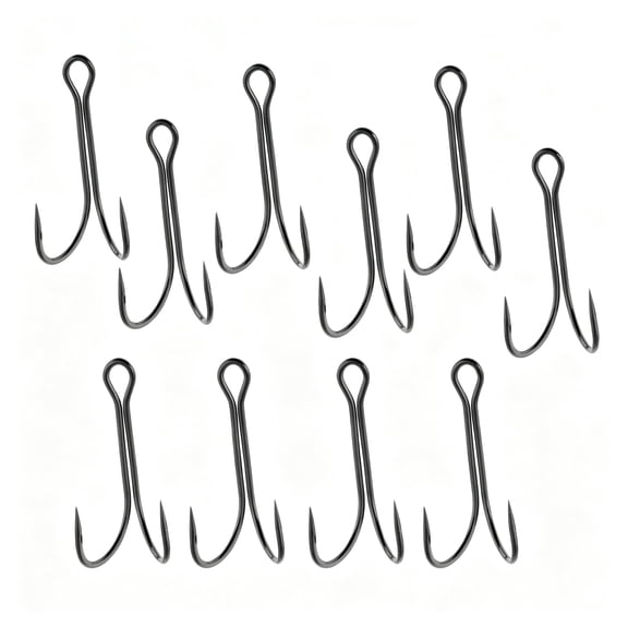 BESTSKY 2026 New 10Pcs Dual Double Fishing Hooks High Carbon Steel Frog Lure Hook for Pond,Lake,River,Swamp,Bass 2-0