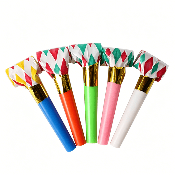 BESTSKY 2026 New 10Pcs Party Blowouts Horns Noise Makers Kids Whistles Cheering Props Birthday Party Favors Supplies for Birthday,Party,Celebration,Festival,School(Assorted Colors)