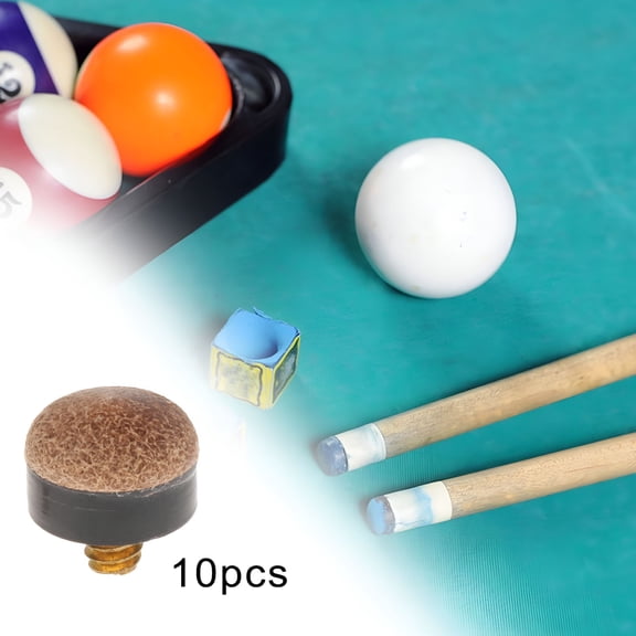 BESTSKY 2026 New 10Pcs Pool Cue Tips Snooker Pool Cue Tip Repair Pool Sticks Tips Universal Hard Tips Screw on Billiards Cue Tip for Billiards Players 1M