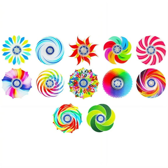 BESTSKY 2026 New 12Pcs Fidget Spinners,Transparent Vivid Design Sensory Toys,Smooth Long Spinning Fidgets for Teens,12