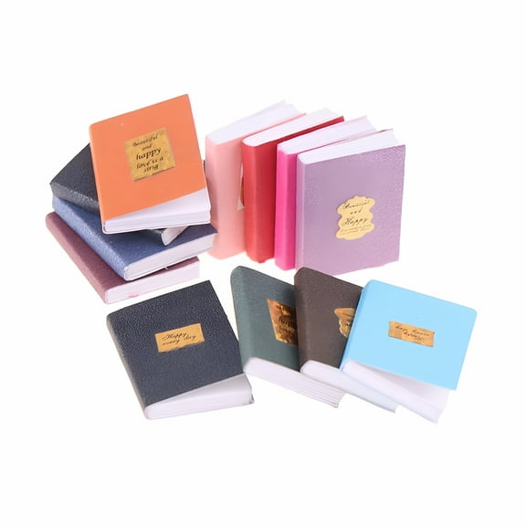 BESTSKY 2026 New 12Pcs/Set 1:12 Dollhouse Miniature Book Model Notebook Doll House Study Decor,For Dollhouse Decoration,Miniature Collections,Study Room Setup,Creative Play,Home Styling.