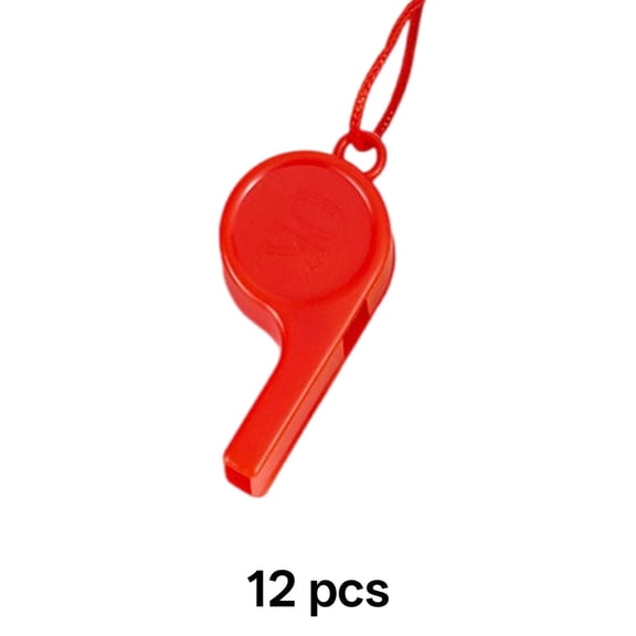 HBMYN 12Pcs String Design Emergency Whistle Red for Sports Events Coaching