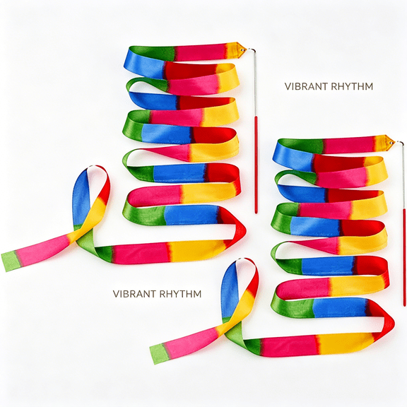 BESTSKY 2026 New 2 Pcs Gymnastics Ribbon Dancer Wand Performance Props Children Toys Rod Kids Dancing Ribbons