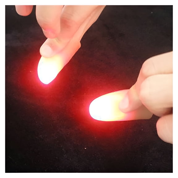 BESTSKY 2026 New 2 Pcs Red Magic Finger Light Up Thumb Tips Led Finger Lamp Thumbs Light Party Magic Tricks for Magic Shows,Party Tricks,Stage Performances,Light Effects,Fun Entertainment