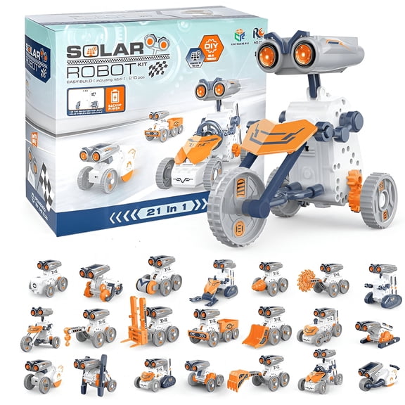 BESTSKY 2026 New 21-In-1 Education Solar Power Robot,Stem Toys for Ages 8-13,Diy Educational Science Building Toy,Diy Solar Power Building Kit Robotic Set for Teens Birthday with 210Pcs(21 in 1)
