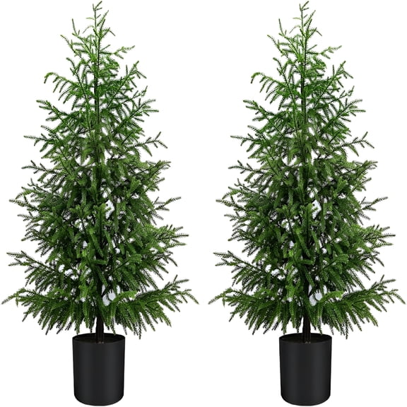BESTSKY 2026 New 23.6" Artificial Christmas Tree 2Pcs Porch Christmas Tree Outdoor Christmas Trees for Porch Living Room Indoor Outdoor Decorations