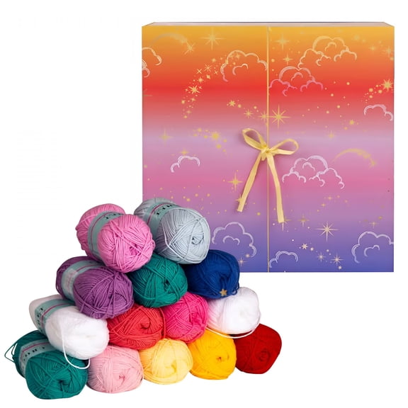 BESTSKY 2026 New 25 Days of Crochet Advent Calendar Countdown Calendar with 25 Daily Surprises Including Yarn Balls and Easy Step-By-Step Tutorials,Diy Craft Project Kit for Christmas,Birthday
