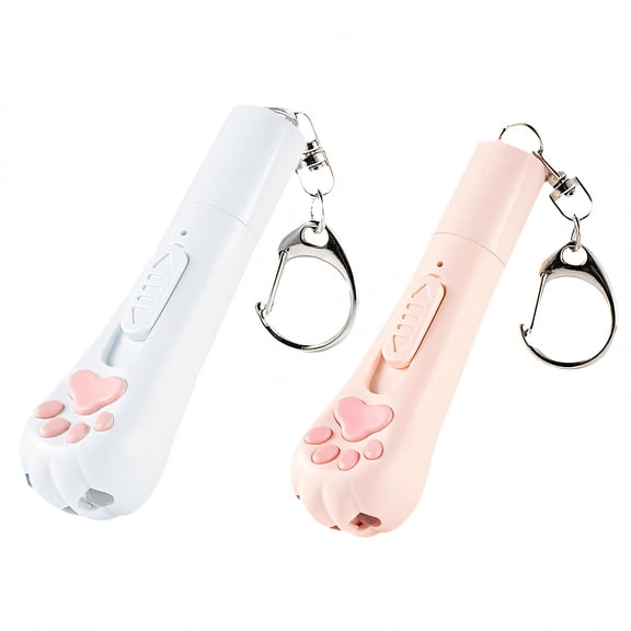 BESTSKY 2026 New 2Pcs Cat Laser Pointer Toy,Laser Light Focus Cat Laser,Perfect Cat Training and Fun Laser Pointer Cat Toy,For Home,Playtime,White&Pink,8Cm