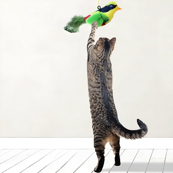 BESTSKY 2026 New 2Pcs Cat Toys Chirping Tit with Silvervine, Suitable for Cat Wand Toys, Simulation Bird Design, Interactive Toys for Indoor Kitty Kitten Exercise