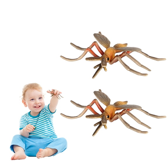 BESTSKY 2026 New 2Pcs Fake Bugs,Yellow Mosquito Plastic Bugs,Precise Body Ratio Bug Toys,For Pranks,Party Decorations,Educational Purposes,Collecting,Displaying