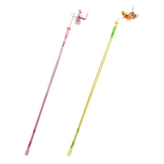 BESTSKY 2026 New 2Pcs Kitten Toys Realistic Motion Play Cat Wand Toy Active Cat Pursuit Cat Toys Wands for Cats Play Exercise Style1