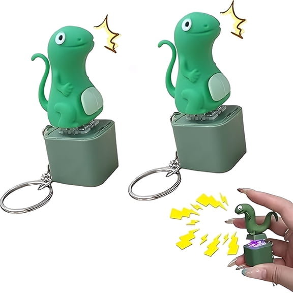 BESTSKY 2026 New 2Pcs Lizard Keychain Sound,New Adults Keyboard Clicker Lizards Fidget Toys,Fun Rechargeable Keychain with Colorful Lights,Portable Stress Reliever for Anxiety&Sensory Fun (Lizard)