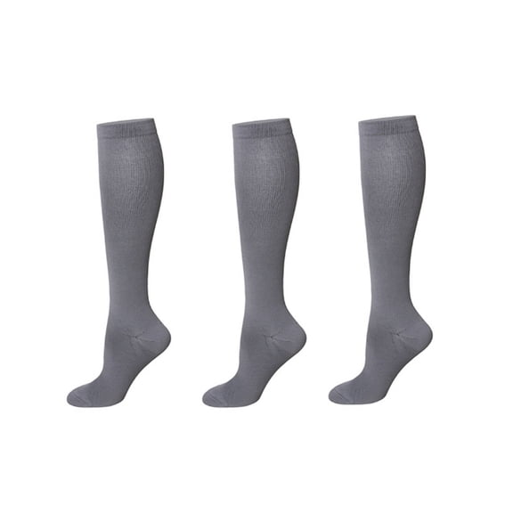 BESTSKY 2026 New 3Pcs Compression Socks No Slipping Or Sliding Mens Compression Socks Professional Compression Design Boosts Athletic Performance for Running Training Gym Knee High Socks Gray