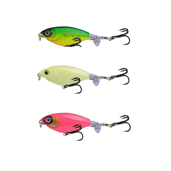 BESTSKY 2026 New 3Pcs Fishing Lure, Bass Fishing Lures Top Water Fishing Lures Jerkbait Pike Lures, Trolling Bait with Aluminum Propellers Rotating Tail Artificial Bait