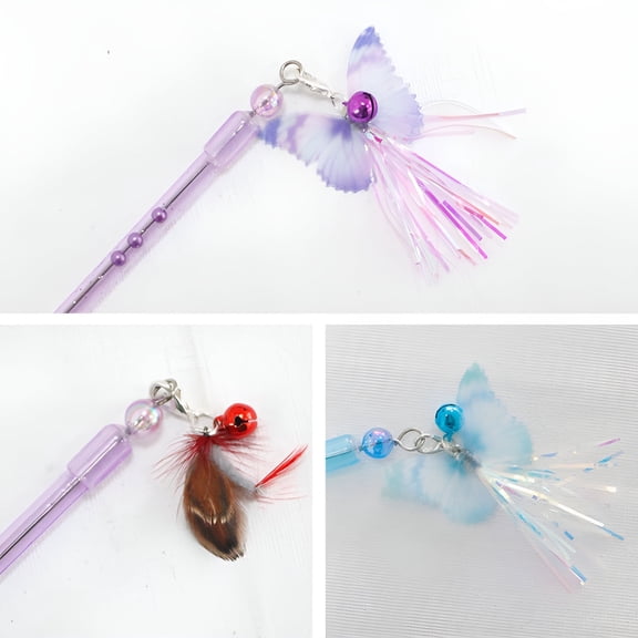 BESTSKY 2026 New 3Pcs Kitten Toys Dynamic Effect Interactive Cat Toys Bright Visual Appeal Cat Wands for Indoor Cats for Kittens Small Cats Style2