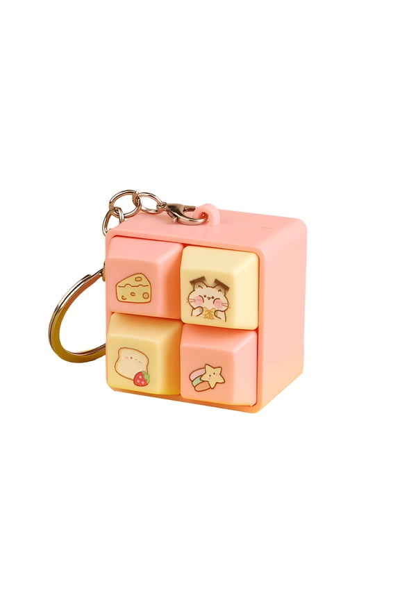 2026 New 4-Key Light & Sound Button Keychain - Portable Toy Keyring for Stress Relief & Fun, for Office, Travel, Home, School, Adult Fidget Toys