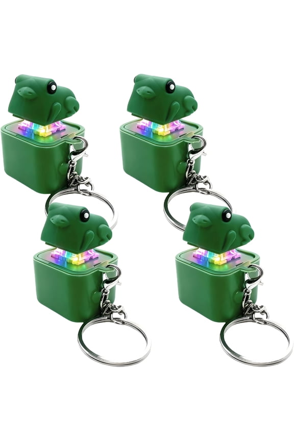 2026 New 4 Pack Frog Croaking Fidget Toy,Frog Croaking Keychain with Sound Led Lights,Rechargeable Keyboard Clicker for Stress Relief Anxiety-Valentines Day Gift for Kids Boys Girls