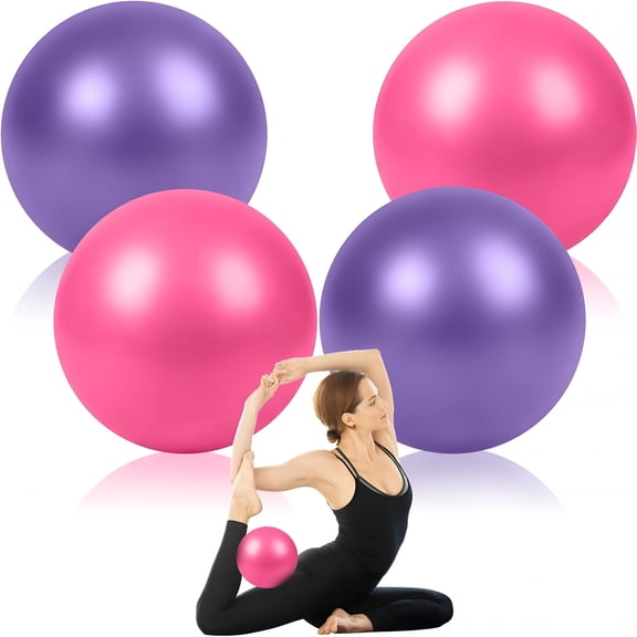 BESTSKY 2026 New 4 Pcs Small Exercise Pilates Ball 9 Inch Mini Yoga Balls Anti Burst and Slip for Stability,Fitness,Physical Therapy,Stretching&Core Strength Workout at Home Gym Office
