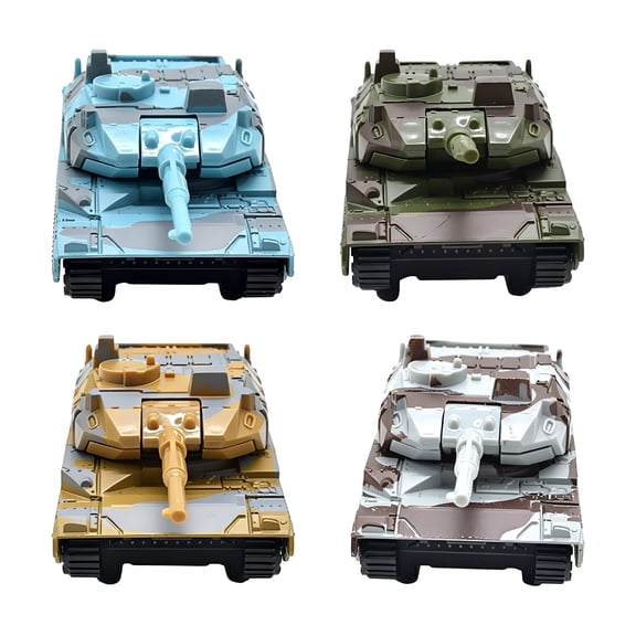 BESTSKY 2026 New 4 Pieces Pull Back Tank Model Toy Mini Tanks Creative Alloy Pullback Motion Diecast Tank Model for Children Kids