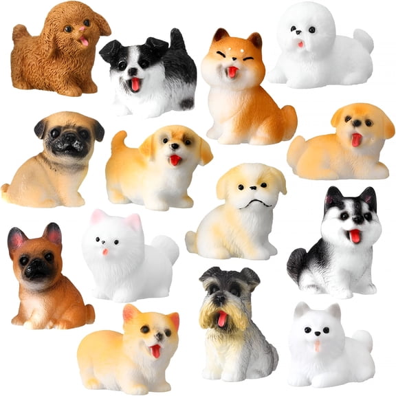 BESTSKY 2026 New 42 Pcs Mini Dog Figurines Miniature Resin Cute Dog Hand Painted Resin Puppy in Bulk Figurine Resins Animals for Diy Moss Landscape Garden Ornament Birthday Party Home Decor