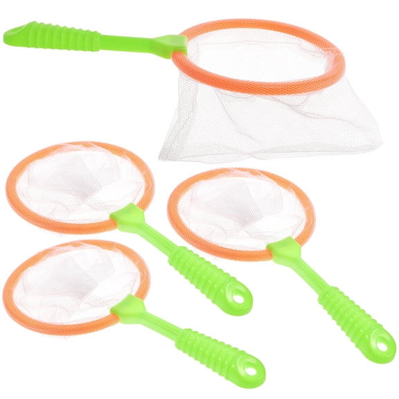 BESTSKY 2026 New 4Pcs Children'S Plastic Large Fishing Nets Durable Kids Bug Catcher Nets Insect Collecting Net Bath Toy Adventure Tool Child Park Fishing Tools for Park,Beach,Garden