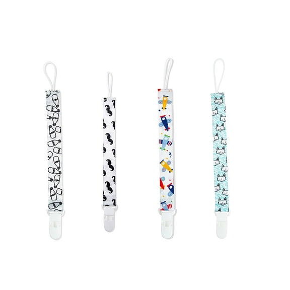 BESTSKY 2026 New 4Pcs Pacifier Clip,Teething Ring Pacifier Clips for Boys,Multi-Function Design Pacifier Holder for Home,Travel,Stroller,Multicolor3