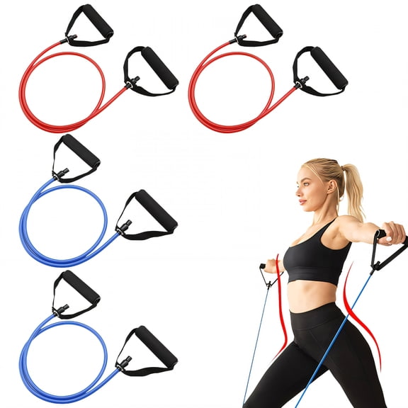 BESTSKY 2026 New 4Pcs Resistance Bands,Workout Booty Workout Resistance Bands with Handles,Elastic Glute Activation Exercise Bands,Combination Style3,15/25Lb