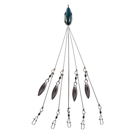 BESTSKY 2026 New 5 Arms Alabama Rigs for Bass Fishing,Swimbait Lure Kit,Umbrella Rigs with 4 Willow Leaf Blades,Great for Trout Salmon,Suitable for Both Freshwater and Saltwater,Navy