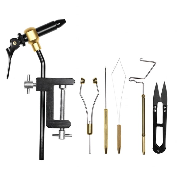 BESTSKY 2026 New 6Pcs Fly Tying Tools Combo Kit Fly Tying Vise Bobbin Holder Threader Whip Finisher Scissors