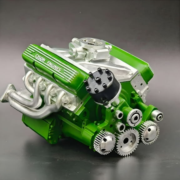 BESTSKY 2026 New 89%-Gasoline Ohv V8 Small-Block Engine Model Kits, V8 Engine Kits, Build Your Own Stem V8 Model Engine for Adults, Mini V8 Model Engine Kit - Green