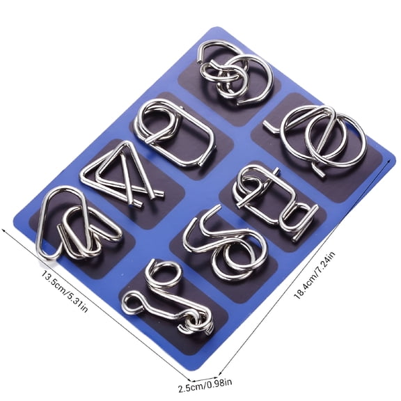 BESTSKY 2026 New 8Pcs/Set Metal Puzzles Toy Set Wire Puzzle Set Brain Teaser Toy for Kids Adult for Problem-Solving,Brain Exercise,Family Fun,Gift,Travel,Party Entertainment