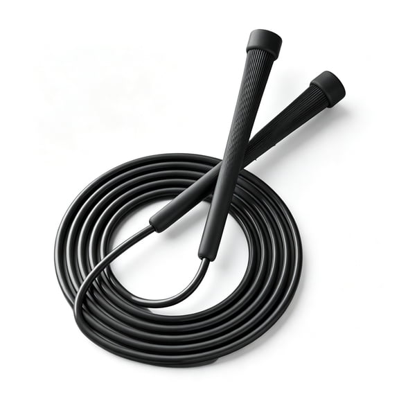 BESTSKY 2026 New 9 Ft Jump Ropes Adjustable Size Colorful Jump Rope for Kids and Teens Professional Pvc Speed Jumping Rope with Corrugated Grip Black