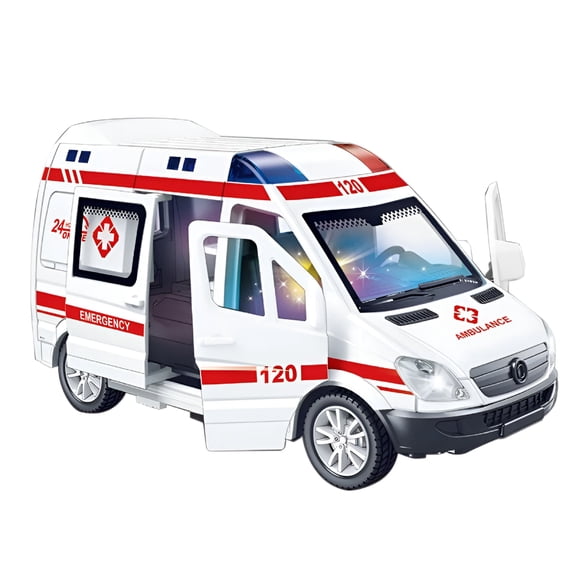 BESTSKY 2026 New Ambulance Vehicles Car Model Toy for Kids,Simulation Light and Sound for Playroom,Birthday,Party,Collection