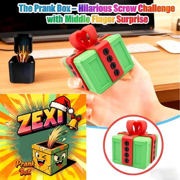 BESTSKY 2026 New Annoying Gift Box with Screws,Includes Finger Box Inside,Prank Pop-Up Finger Fun Gag Novelty Gift,Glow in the Dark Color,Take-Apart Puzzle Surprise Prank Box